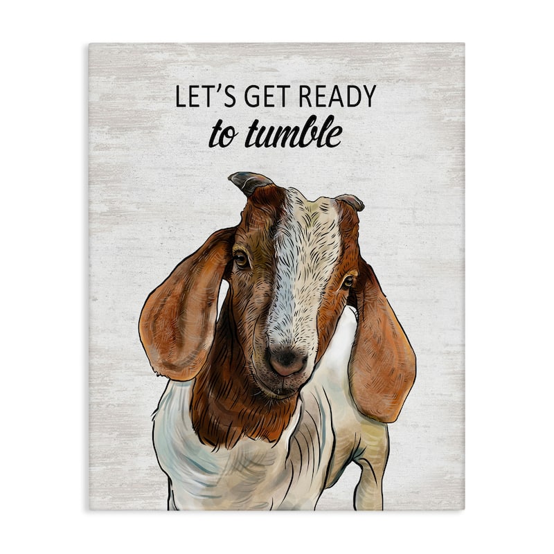 Stupell Ready To Tumble Laundry Goat Canvas Wall Art Design By Lettered and Lined - 36 x 48