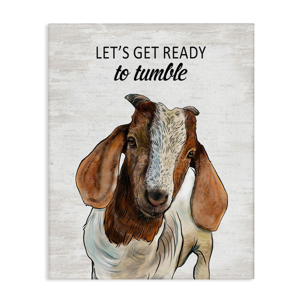 Stupell Ready To Tumble Laundry Goat Canvas Wall Art Design By Lettered and Lined