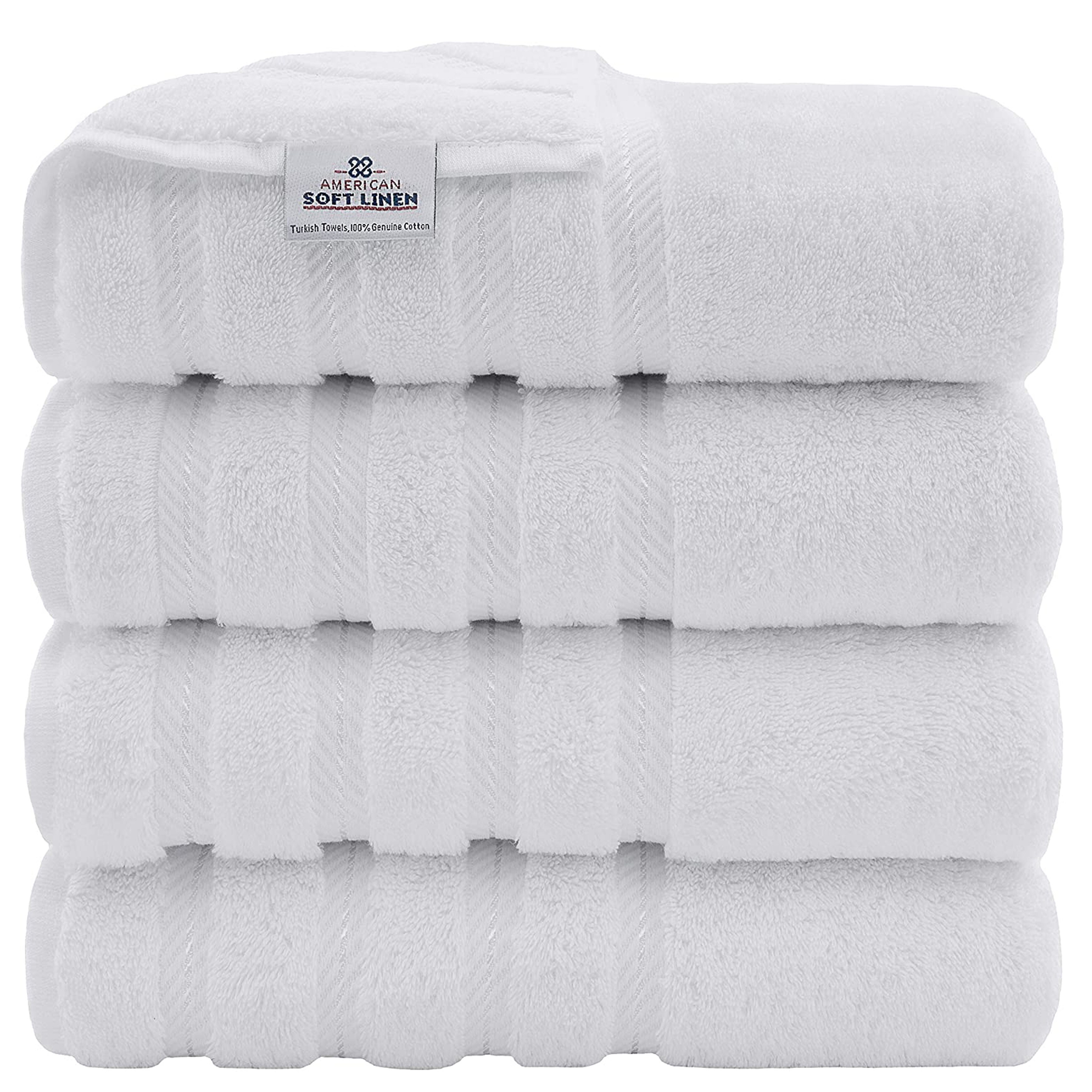 Luxury Hotel /& Spa Quality Bath Towel Turkish Cotton 2 Pack - Bath Towel 28/×54, White Cotton for Maximum Softness /& Absorbency