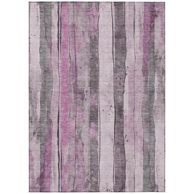 HomeRoots Striped Transitional Rectangle Outdoor Rug