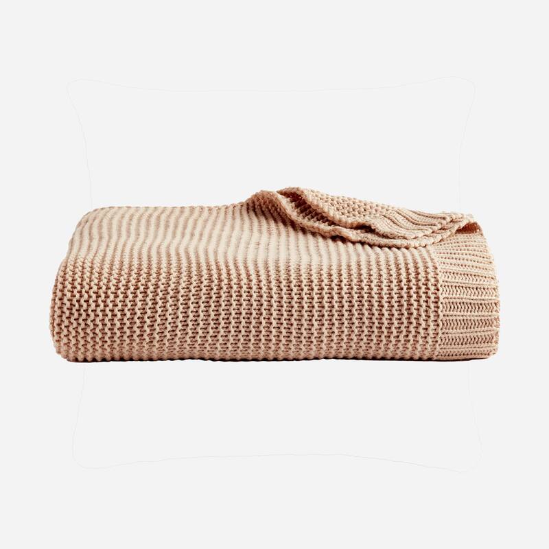 Splendid Synder 100% Acrylic Sweater Knit 50"x70" Throw Blanket - Tan