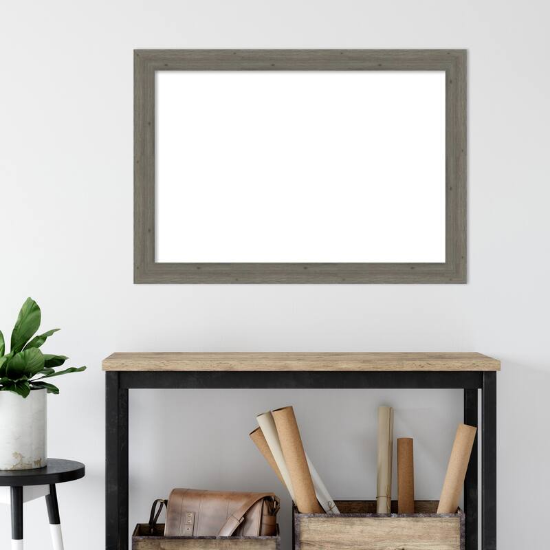Amanti Art Fencepost Brown Narrow Framed Dry Erase Magnetic Board
