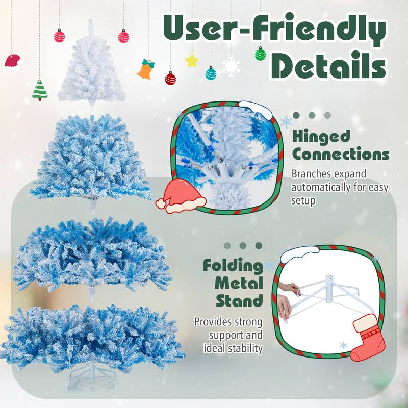 Costway 5/6/7/8 FT Artificial Christmas Tree with 180/250/350/470 Warm - See Details