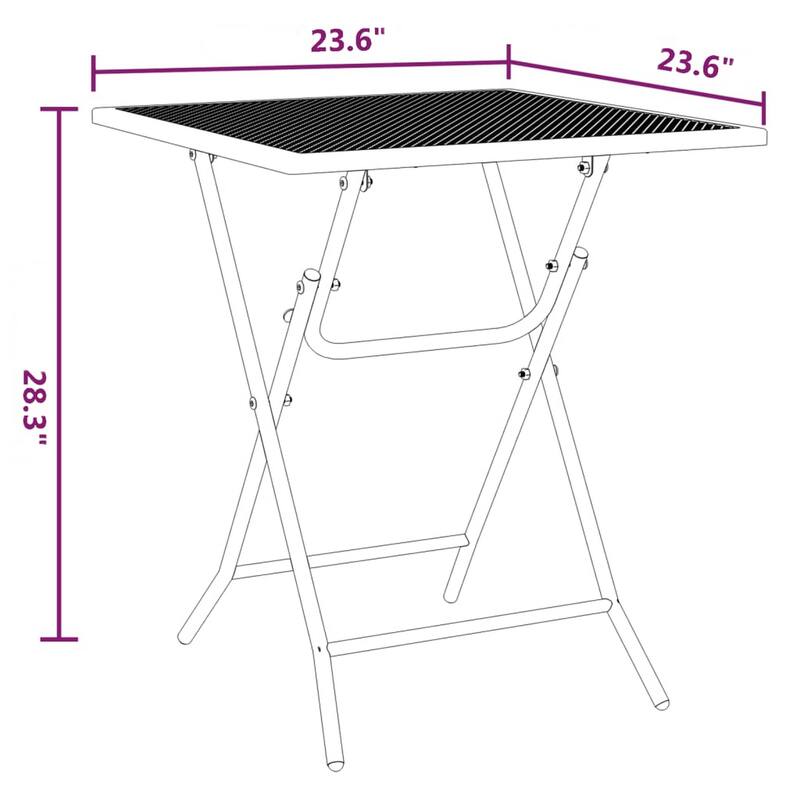 Zofi Outdoor Dining Breakfast Bistro Table, Foldable Mesh Top, Gray