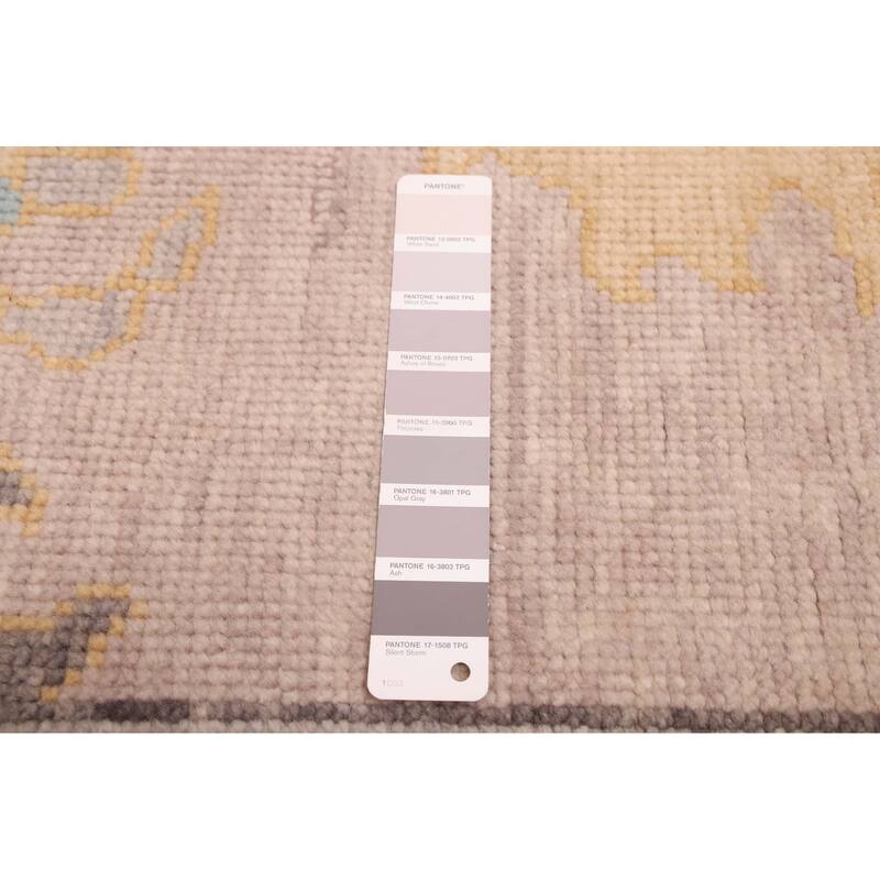 ECARPETGALLERY Hand-knotted Modern Oushak Light Grey Wool Rug - 8'11 x 11'11