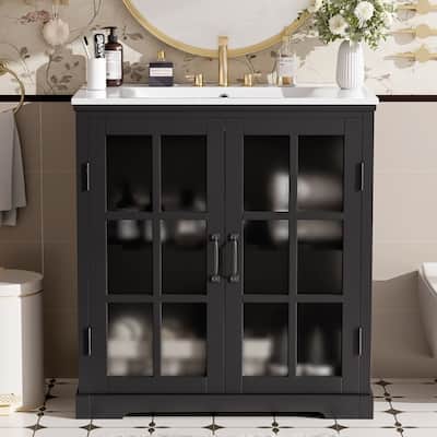 30"Freestanding Bathroom Vanity with Ceramic Sink
