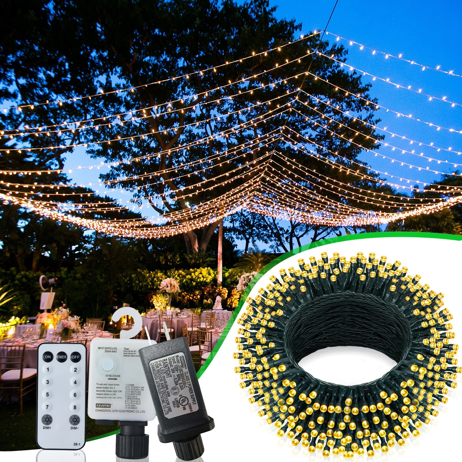 Outdoor fairy lights with timer hot sale