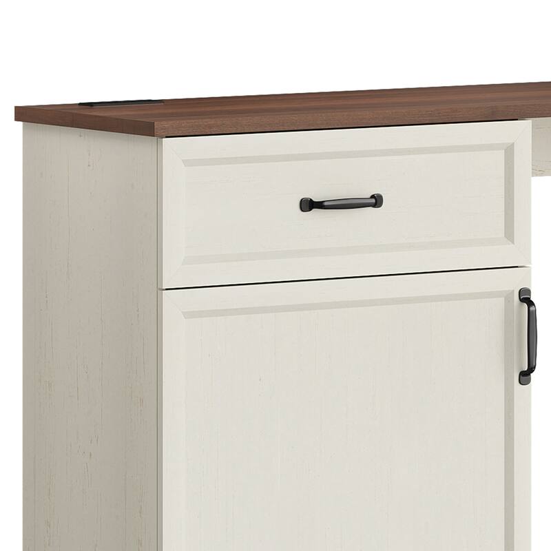 Moasis Kitchen Pantry Storage Cabinet with Mini Fridge Storage and Wall Mount Cabinet with Glass Doors