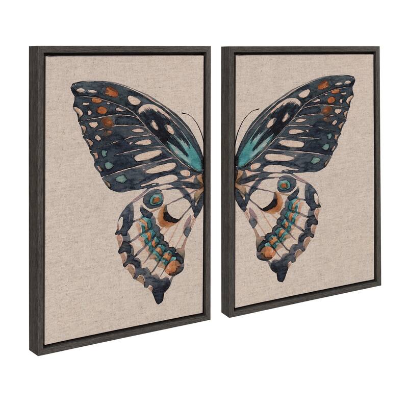 Sylvie Boho Butterfly Framed Canvas Art by Creative Bunch Studio