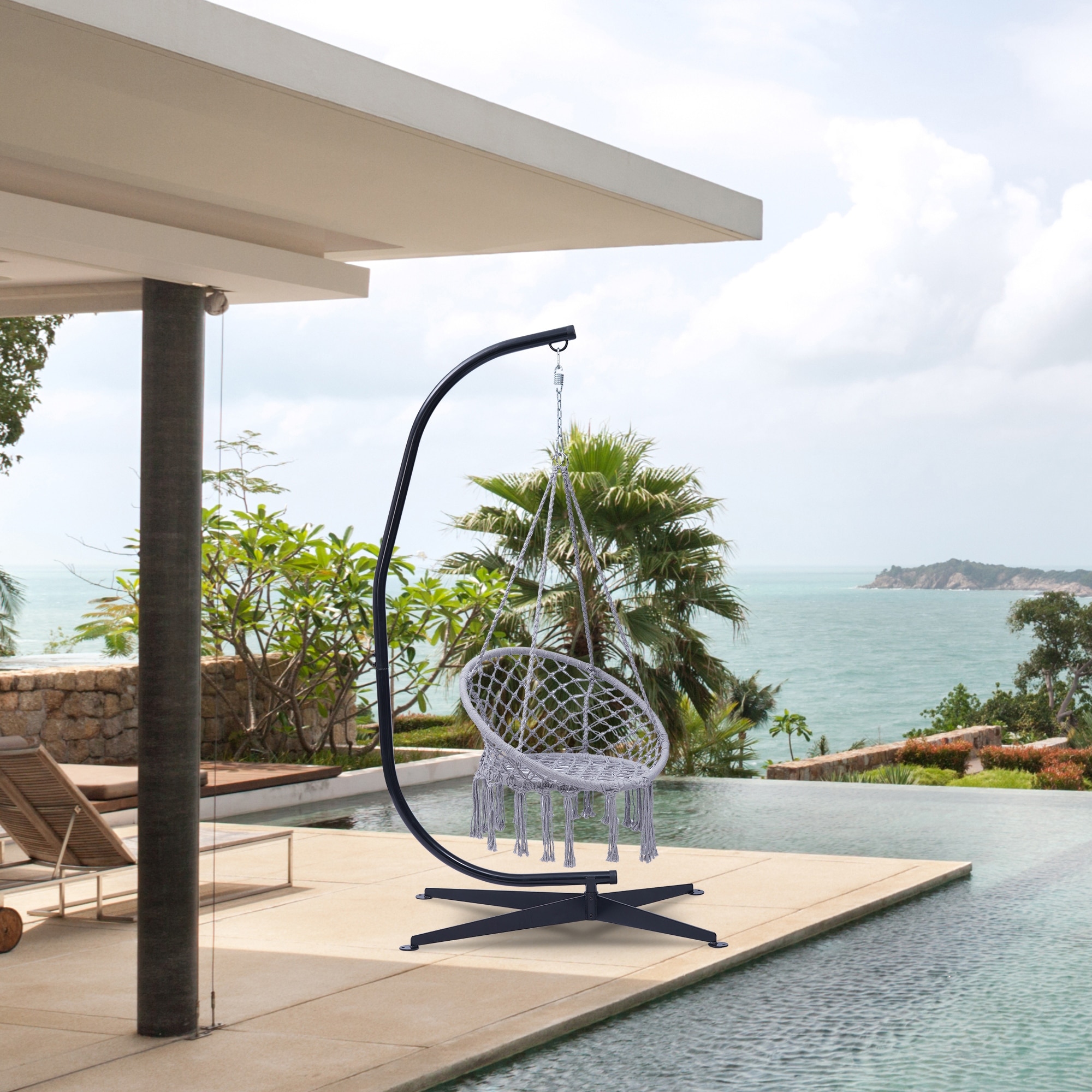 Metal hanging top chair stand