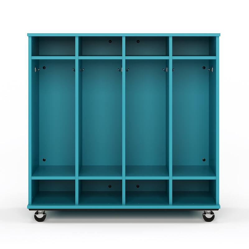 Tot Mate Nursery Daycare Open Mobile Locker Storage, Cubby Shelf, Dry Erase Back - 48" W x 20" D x 48" H