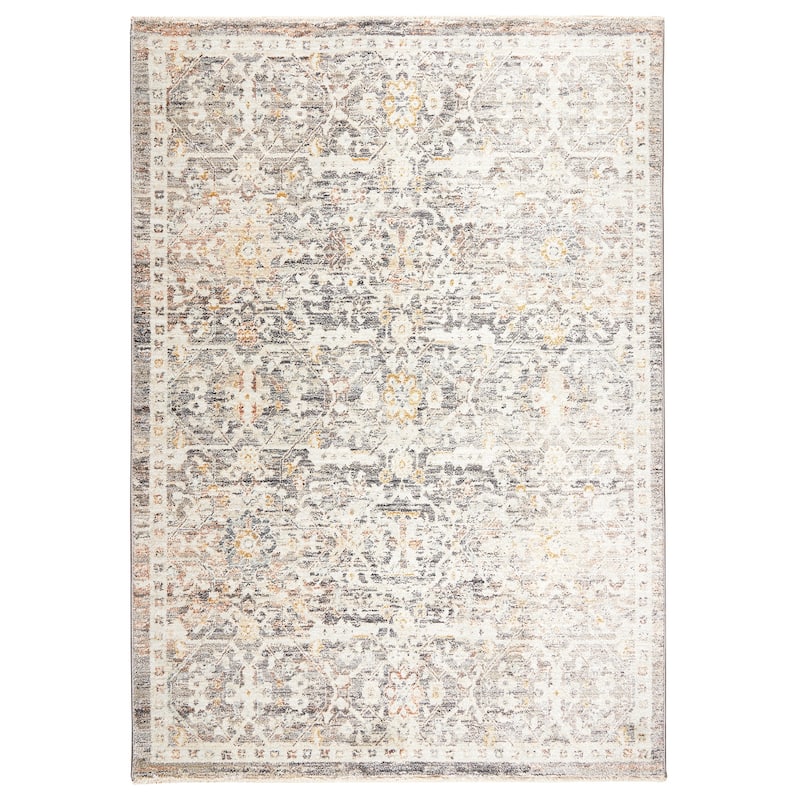 Terra by Obeetee Umbria Panel Charcoal Rug - Cream/Onyx - 8'10" x 12'5"
