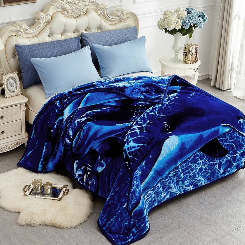 Raschel A&B Printed 2-ply Reversible Korean-style Plush Fleece Blanket