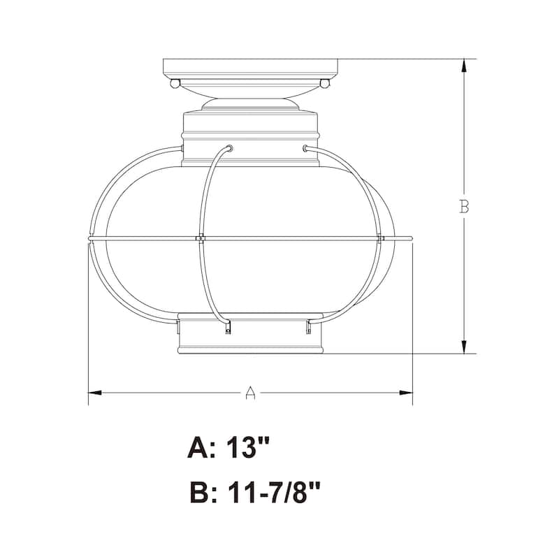 Vaxcel Lighting Chatham 1 Light Semi-Flush Mount Outdoor Ceiling