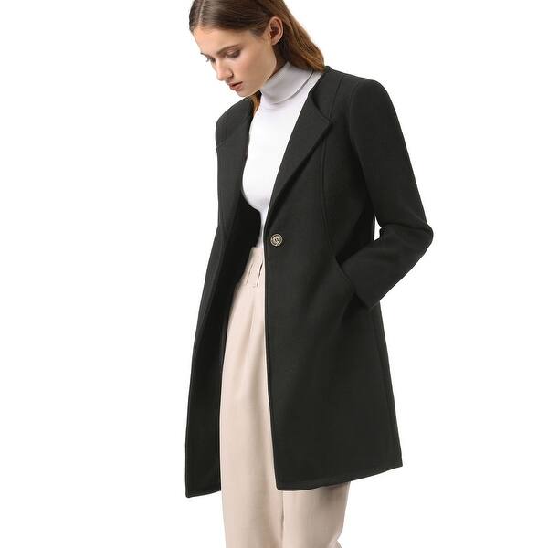 Shop Women S Button Closure Outerwear Winter Coat Black