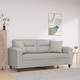 vidaXL 2-Seater Sofa with Pillows Couch Settee Dark Gray Microfiber ...