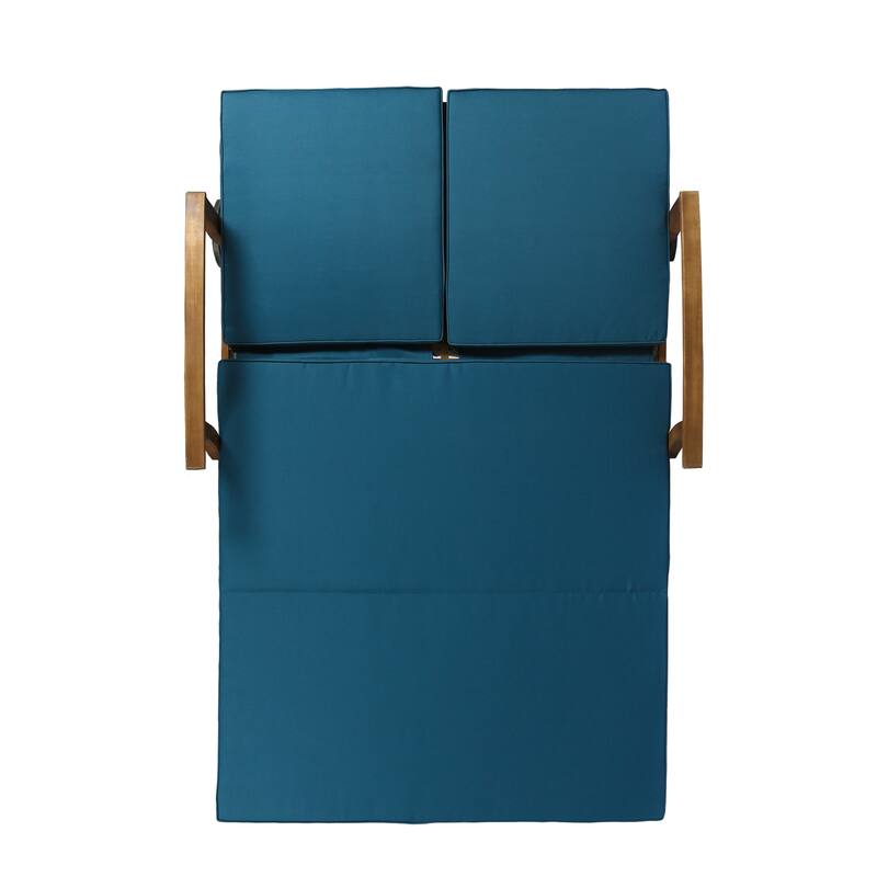 Outdoor Adjustable Double Chaise Lounge Patio Poolside Seating with Water-Resistant Cushions