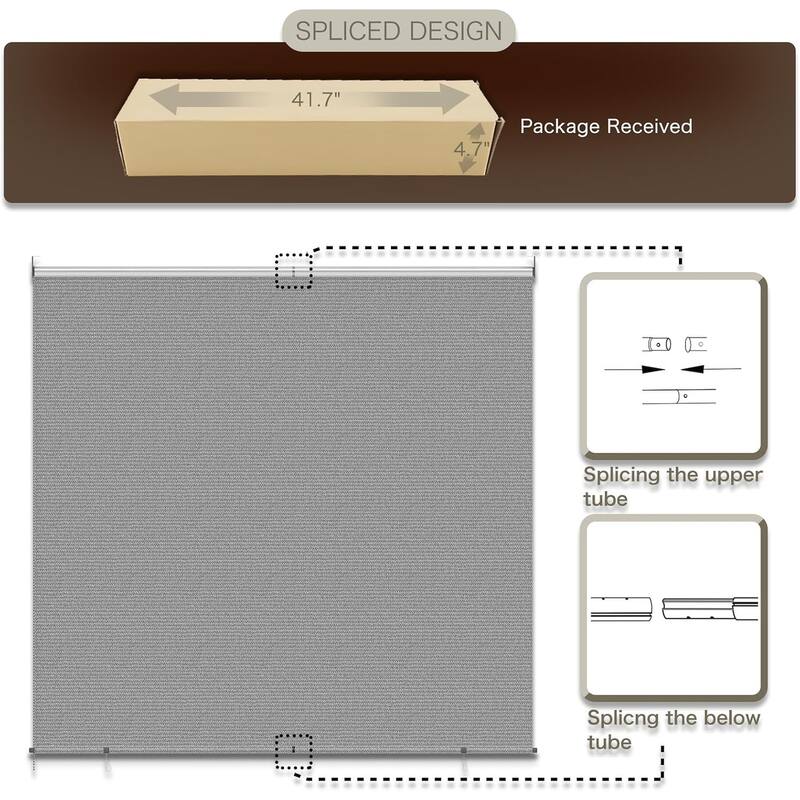 AECOJOY Outdoor Roller Shade Sun Shade Cover Canopy Shade Blinds