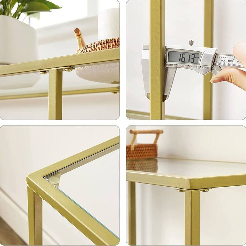 51” Console Table with Tempered Glass and Steel Frame Design Stylish and Functional Home Furniture - 11.8"D x 51.2"W x 28.7"H