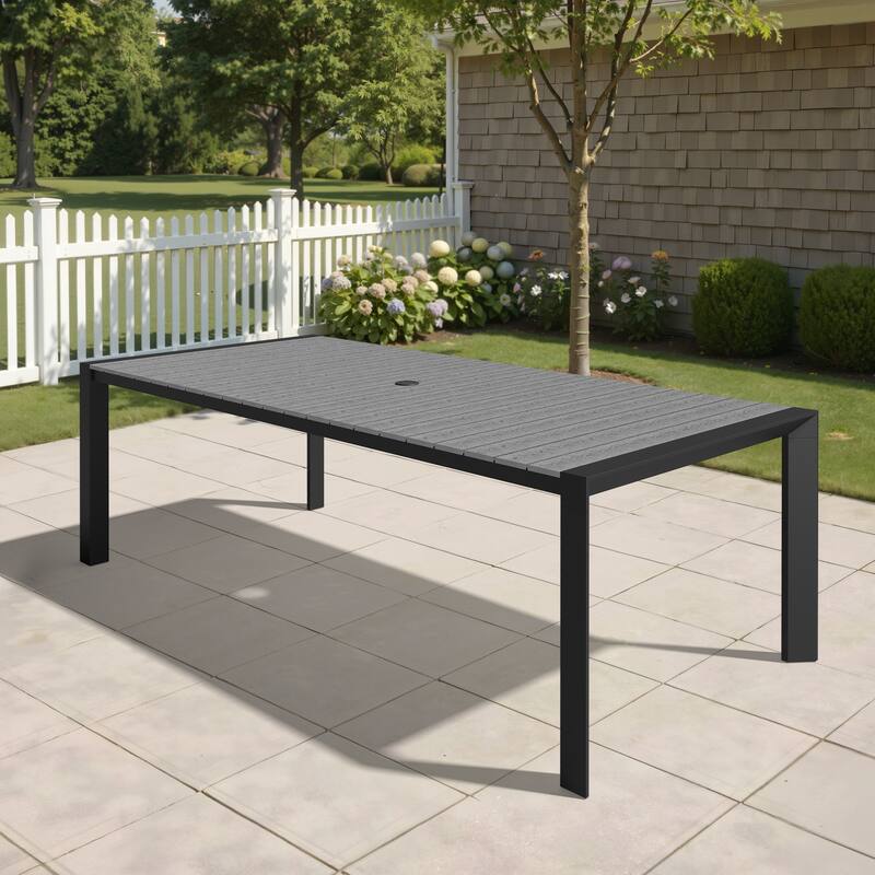 Pellebant Premium Outdoor Patio Aluminum Dining Table with Umbrella Hole