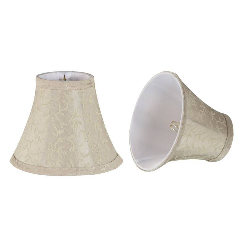 Aspen Creative Bell Chandelier Clip-On Lamp Shade (2 Pack), Beige, (3" x 6" x 5")