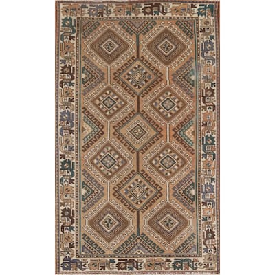 Peach Bakhtiari Persian Vintage Area Rug Hand-Knotted Wool Carpet - 4'5"x 7'3"