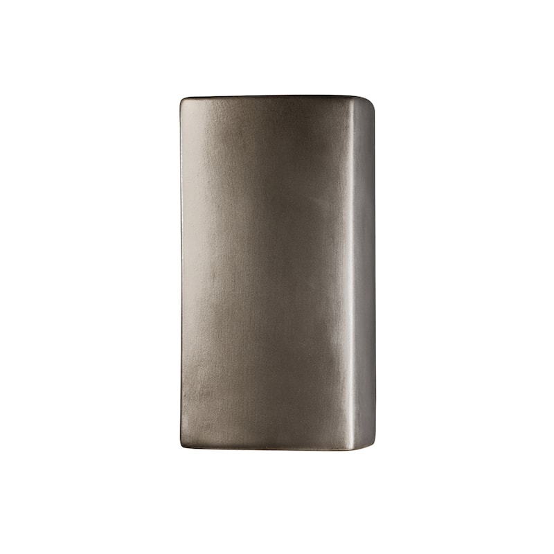 Justice Design Group Ambiance Small ADA Rectangle Outdoor Closed Top Wall Sconce - Antique Silver