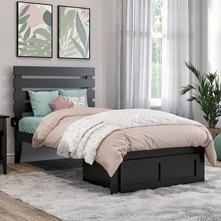 Modern Wood Twin Bed with Foot Drawer in Espresso - Bed Bath &amp; Beyond ...