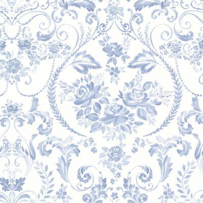 Floral Blue Jace Wallpaper - 20.5in x 396in x 0.025in