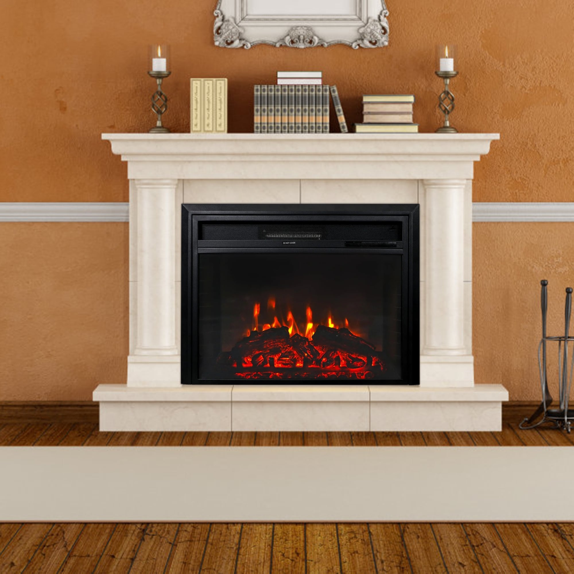 Kinbor 28 Inches in-Wall Recessed and Wall Mounted Electric Fireplace, Fireplace  Heater with Remote Control - On Sale - Bed Bath u0026 Beyond - 29621413