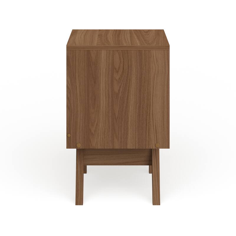 Carson Carrington Halmstad Mid-century White and Brown Nightstand