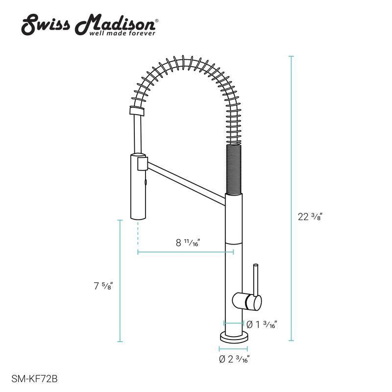 Swiss Madison SM-KF72 Chalet 1.5 GPM Single Hole Pre-Rinse Pull Down