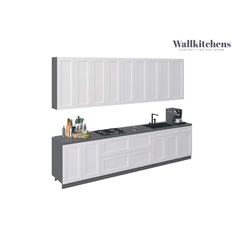 Kitchen Elite Epicure Collection White Matte Color Base Size 11Ft Wide - 138x24 - White
