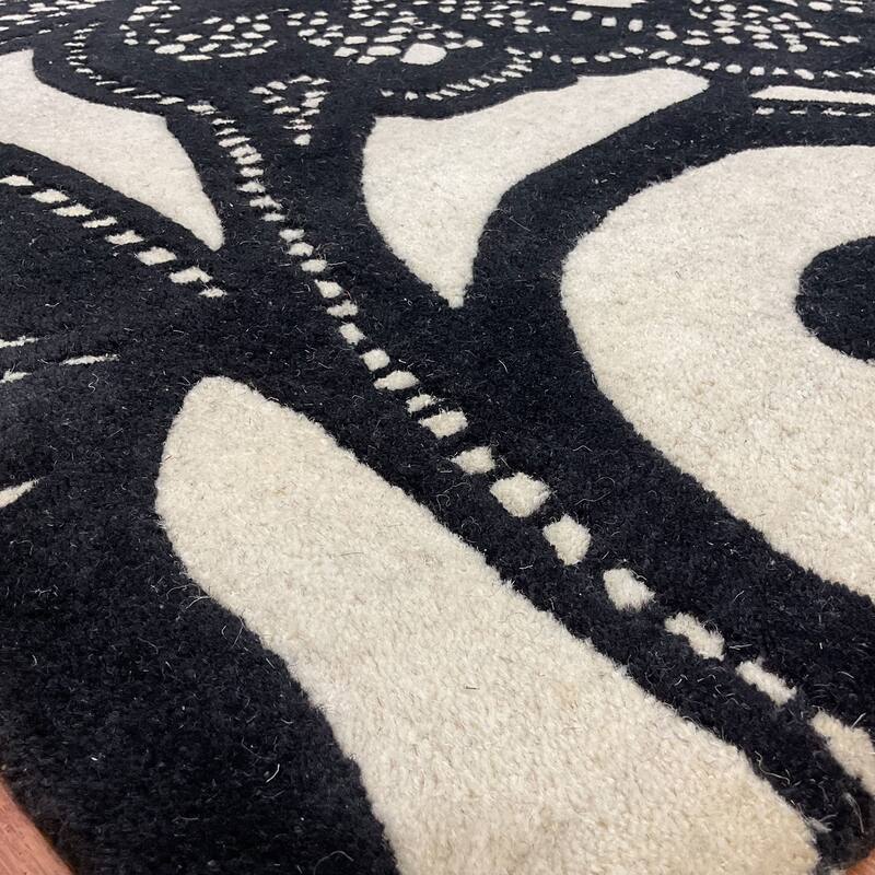 HERAT ORIENTAL Handmade Floral-Lace Graphic Wool Rug