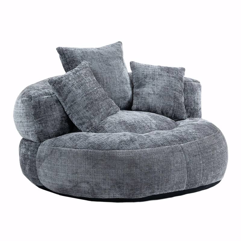 Durable Lazy Sofa Comfort Lounger, High Back Bean Bag Couch with 3 Pillows