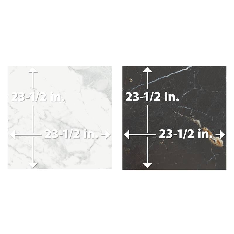 Merola Tile Reve Checker Blanc with Noir 23-1/2" x 23-1/2" Porcelain Floor and Wall Tile