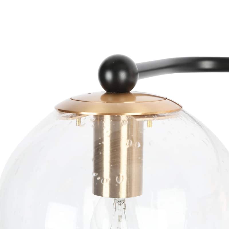 Modern Glam Black Gold 2/3/4 Light Bathroom Vanity Light Globe Seeded Glass Wall Sconces
