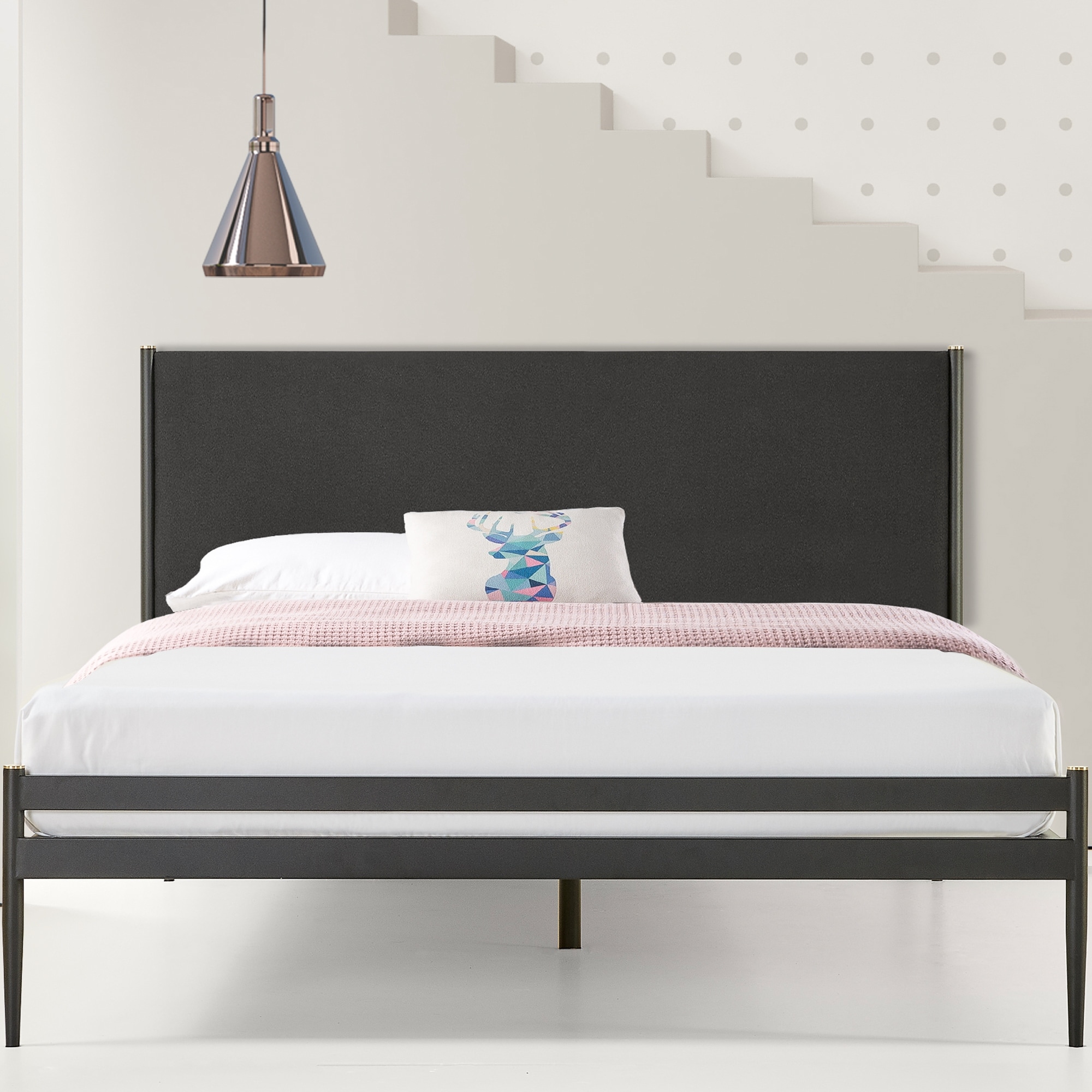 Shop Priage By Zinus Black Metal Platform Bed Frame Overstock 31140003