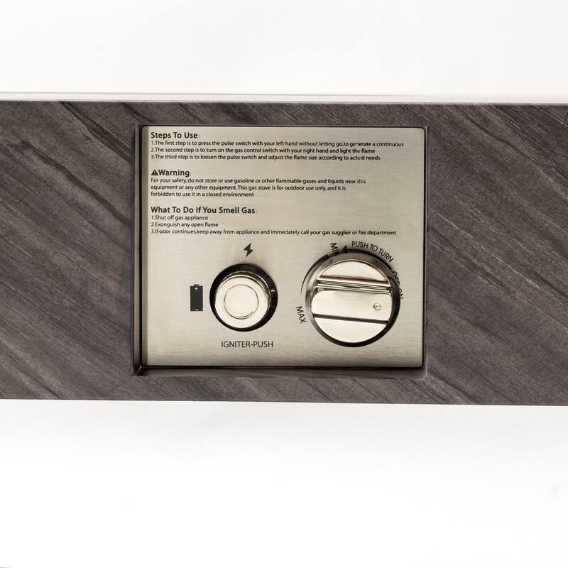 54-Inch Iron Fire Pit Table with Stone Finish