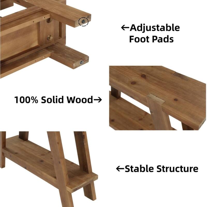 43 Inch Solid Wood Entryway Console Table, 2-Tier Small Farmhouse Sofa Table Behind Couch - 43.31" W × 11.61" D × 31.5" H