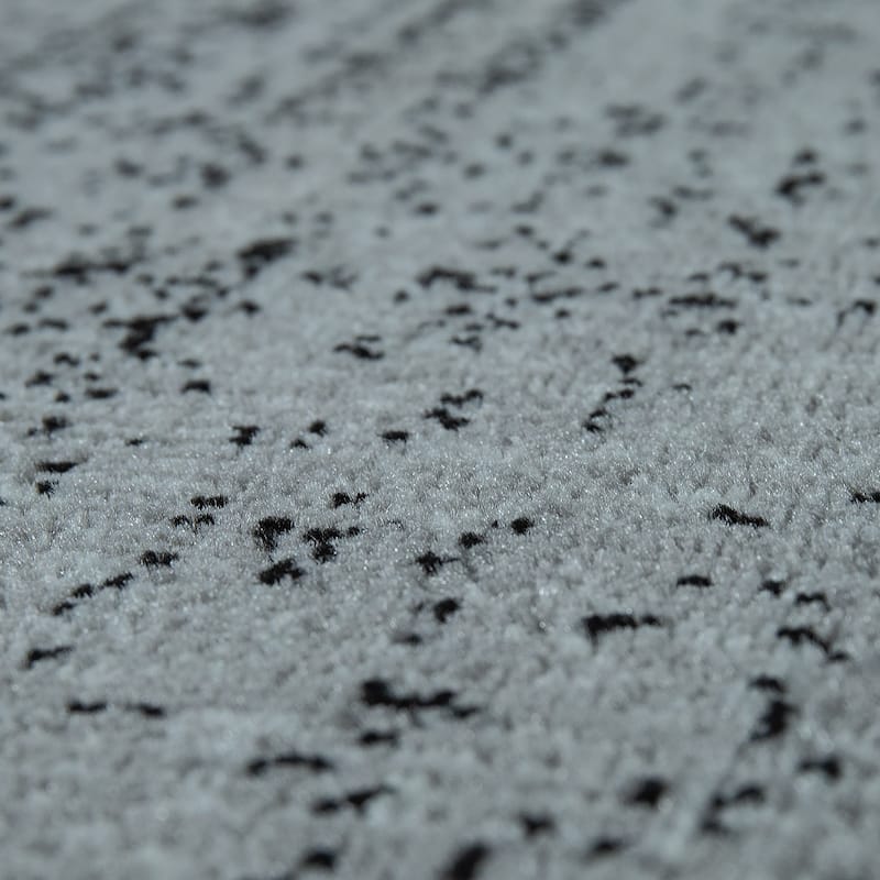 Modern Area Rug Checked Pattern Mottled in Light Blue Grey White