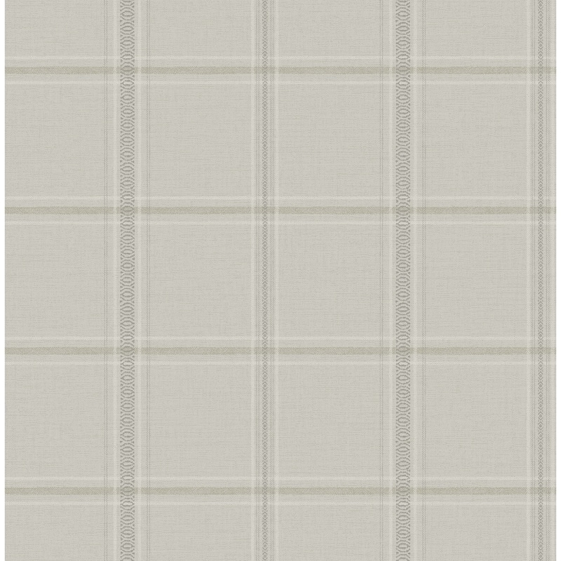 Chesapeake Auberge Taupe Plaid Wallpaper