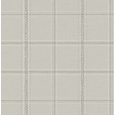 Chesapeake Auberge Taupe Plaid Wallpaper