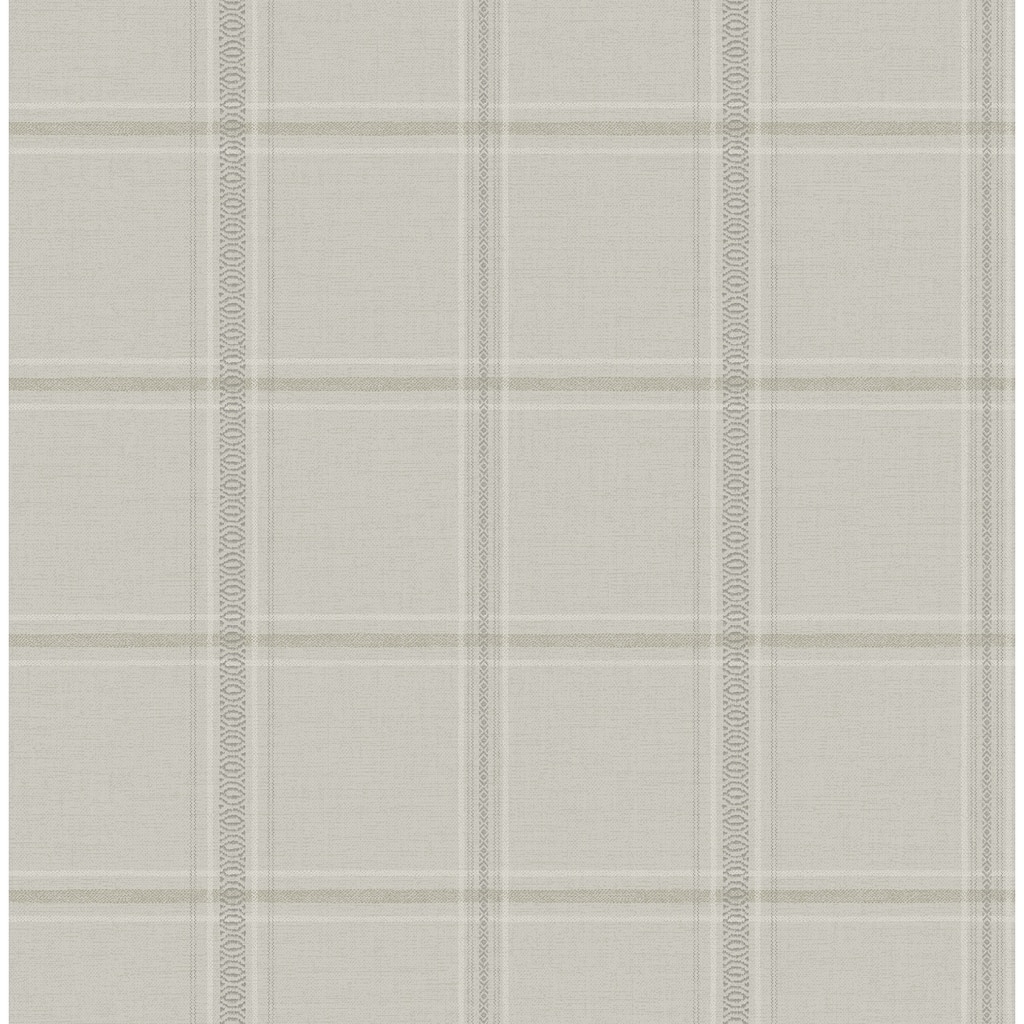 Chesapeake Auberge Taupe Plaid Wallpaper