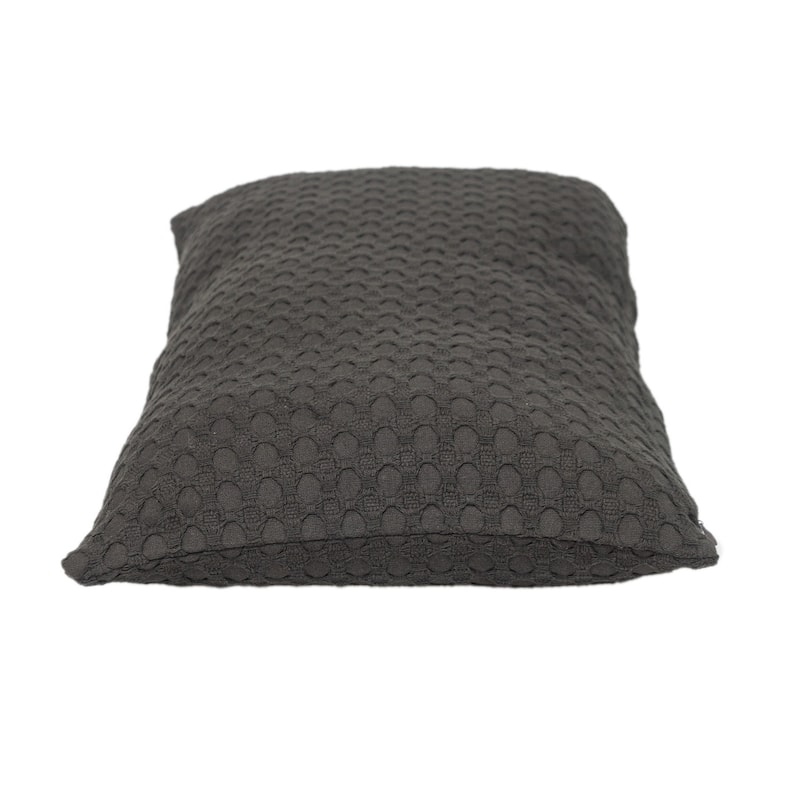 14" X 26" Dark Gray Cotton Lumbar Throw Pillow with Texture