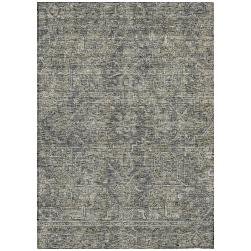 Machine Washable Indoor/ Outdoor Traditional Persian Chantille Rug