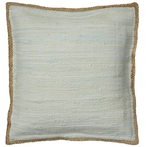 LR Home Chic Cotton and Jute Bordered Throw Pillow