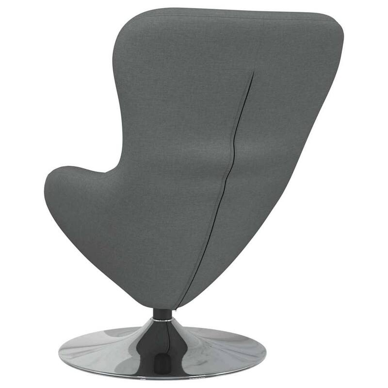 vidaXL Egg Chair Black/Dark Grey Fabric - 24.8 x 28.7 x 35.4