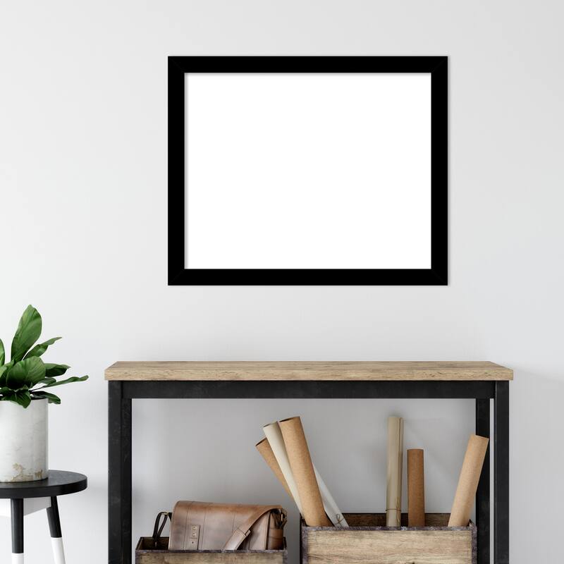 Amanti Art Basic Black Narrow Framed Dry Erase Magnetic Board