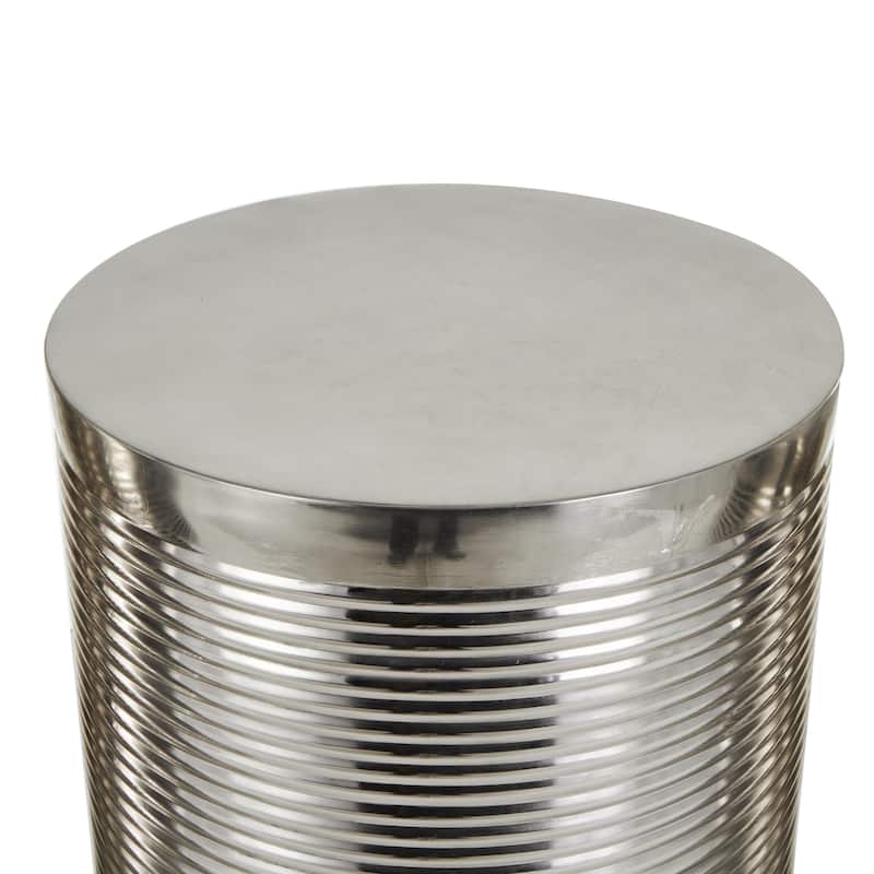 Metal Drum Ribbed Accent Table - Set of 3 Silver or Gold - Roche River Decor